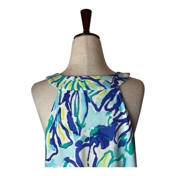Lilly Pulitzer Dress Women Medium Blue Achelle Pool Blue Stay Cool Swing Mini - Picture 5 of 11